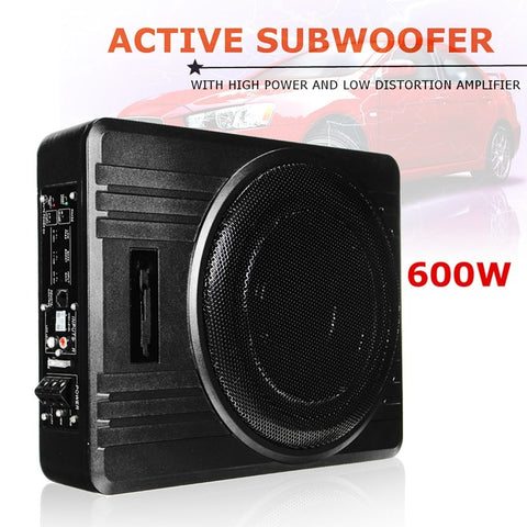 KROAK Universal 10" 600W Slim Under-Seat Powered Car/Truck Subwoofer Amplifier Amp Super Bass