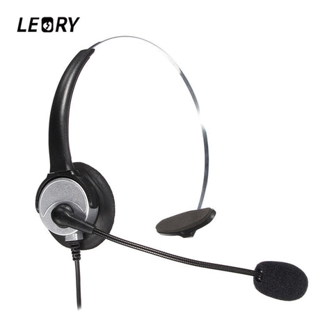 LEORY RJ11 Office Call Centre Headphones Telephone Noise Cancelling Headphone With Microphone Connector Headset Best Price