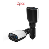 Led display wireless car charger dual port QC3.0 & 2.4A 2USB digital display universal car charger car electronics for iPhone