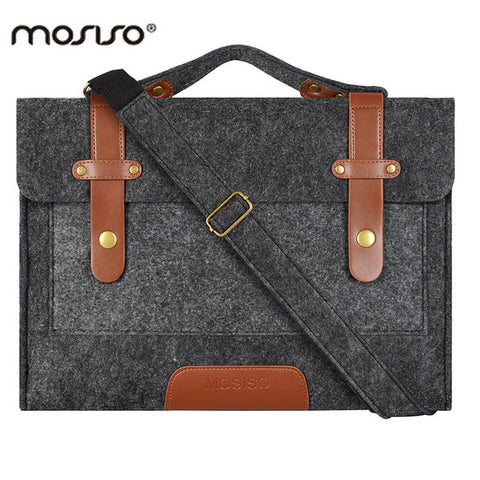 MOSISO 13 13.3 15 15.6 inch Felt Laptop Bag Case for Macbook Men Women Handbag Briefcase Bags Notebook Messenger Shoulder Bag