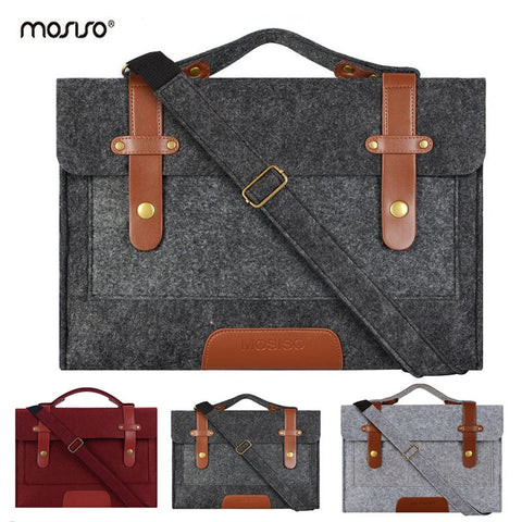MOSISO 13 13.3 15 15.6 inch Felt Laptop Bag Case for Macbook Men Women Handbag Briefcase Bags Notebook Messenger Shoulder Bag