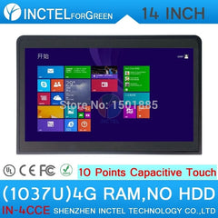 Newest 14 inch All-in-One Computer Workstations C1037u with 10 point touch capacitive touch 4G RAM only