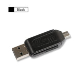 Olaudem SD TF OTG Card Reader 2 in 1 OTG Cable Micro USB Smart Flash Memory Card Micro USB Adapter High-speed Data Cables CR968