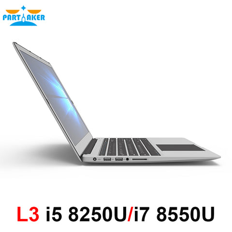 Partaker L3 i5 8250U i7 8550U Quad Core 15.6 inch Laptop Computer UltraSlim Laptop with Bluetooth WiFi Backlit Keyboard