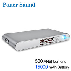 Poner Saund DLP-N1 Mini Portable Projector Battery 15000MAh Android WIFI Full 3D Bluetooth Home Theater HD 1080P HDMI USB SD
