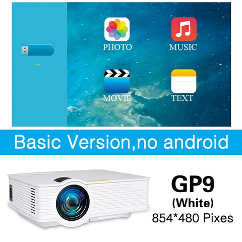 Poner Saund LED GP9 Mini Projector Wired Sync Display Home Theater Android Support Full HD LED projector Beamer Video Proyector
