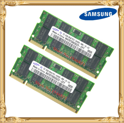 Samsung Laptop memory 4GB 2x2GB 800MHz PC2-6400 DDR2 Notebook RAM 4G 800 6400S 2G 200-pin SO-DIMM