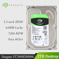 Seagate 2TB Desktop HDD Internal Hard Disk Drive 7200 RPM SATA 6Gb/s 64MB Cache 3.5" ST2000DM006/005 HDD Drive Disk For Computer
