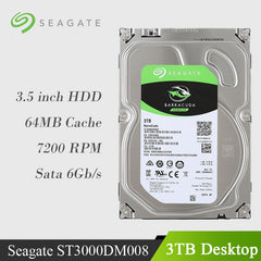Seagate 3TB Desktop HDD Internal Hard Disk Drive 5400 RPM SATA 6Gb/s 64MB Cache 3.5" ST3000DM008/007 HDD Drive Disk For Computer