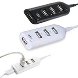 Top Quality New USB 2.0 Hi-Speed 4-Port Splitter Hub Adapter For PC Computer Notebook USB Plug and Play Black/White Dropshipping