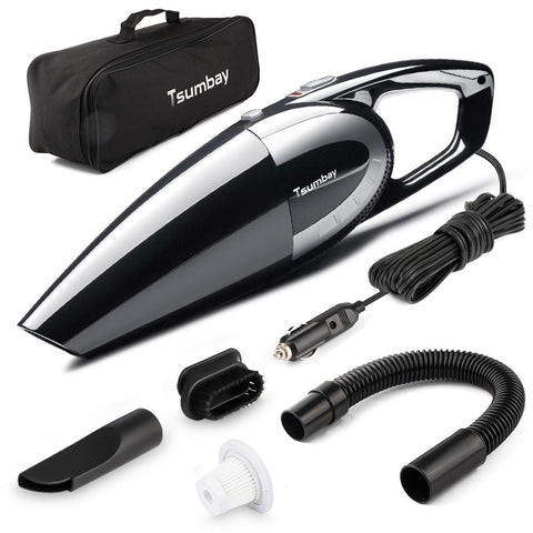 Tsumbay 12V Portable Car Vacuum Cleaner  5000pa 120W Power Suction Handheld Car Vaccum Cleaner Wet Dry Use with 14.8ft Long Cord