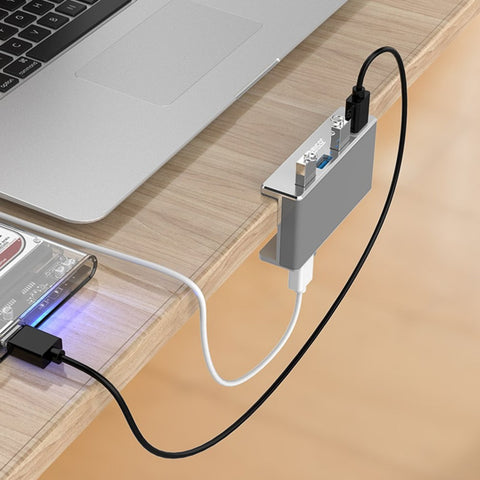 USB Hub USB 3.0 HUB Charging Hub Professional Clip Design Aluminum Alloy 4 Ports Portable Size Travel Station for Laptop