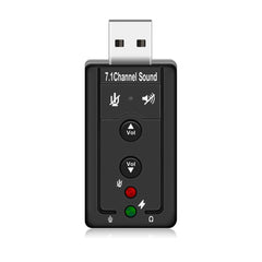 USB Hubs USB 2.0 External Sound Card 7.1CH Audio Mini Adapter Button Control 3.5mm Earphone MIC Interface Computer Components