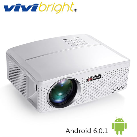 VIVIBRIGHT 1800 Lumens LED Projector GP80 / UP. (Optional Android 6.0.1, WIFI, Bluetooth Simple Beamer) for TV LED Home Theater