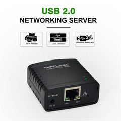 Wavlink USB2.0 LPR Printer Adapter USB Hub High Speed 100Mbps Printer Sharing For Network Server Print Share LAN Networking