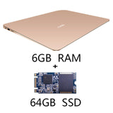 YEPO 737A Laptop 13.3 inch Ultrabook Gaming Laptops IPS Intel Celeron J3455 Notebook Computer With 6GB RAM 64GB 128GB 256GB SSD