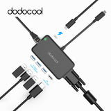 dodocool 7-in-1 Multifunction USB C Hub with Type C Power Delivery 4K Video HD/VGA Output Gigabit Ethernet Adapter USB 3.0 Hub