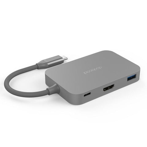 dodocool Aluminum 7-in-1 Multifunction USB-C Hub with Type-C Power Delivery 4K Video HD Output SD/TF Card Reader USB 3.0 Ports