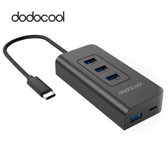 dodocool USB-C to 4-Port USB 3.0 Hub with USB Type-C Input Charging Port for Apple New MacBook Google ChromeBook Pixel MateBook