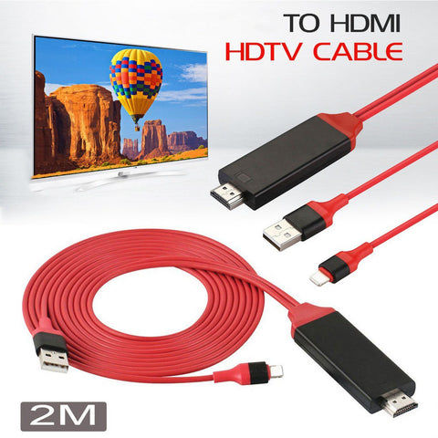 iOS 12 Phone To HDMI TV AV Audio Video Adapter Cable For iPhone X XS MAX XR 8 8 plus 5/5S/6/6S/7 Plus for iPad Air Pro to TV